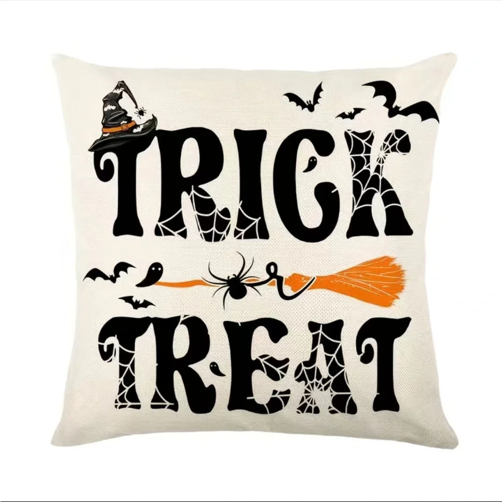 4pcs, Halloween Pillow Covers 17.71”x17.71” Set Of 4,‎ Trick Or Treat Decorative